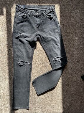 Abercrombie & Fitch Men’s Washed Black Langdon Slim Jeans Size 32x34